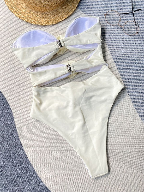 Rose Cut Out One-Piece Swimsuit