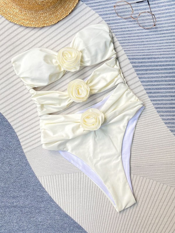 Rose Cut Out One-Piece Swimsuit