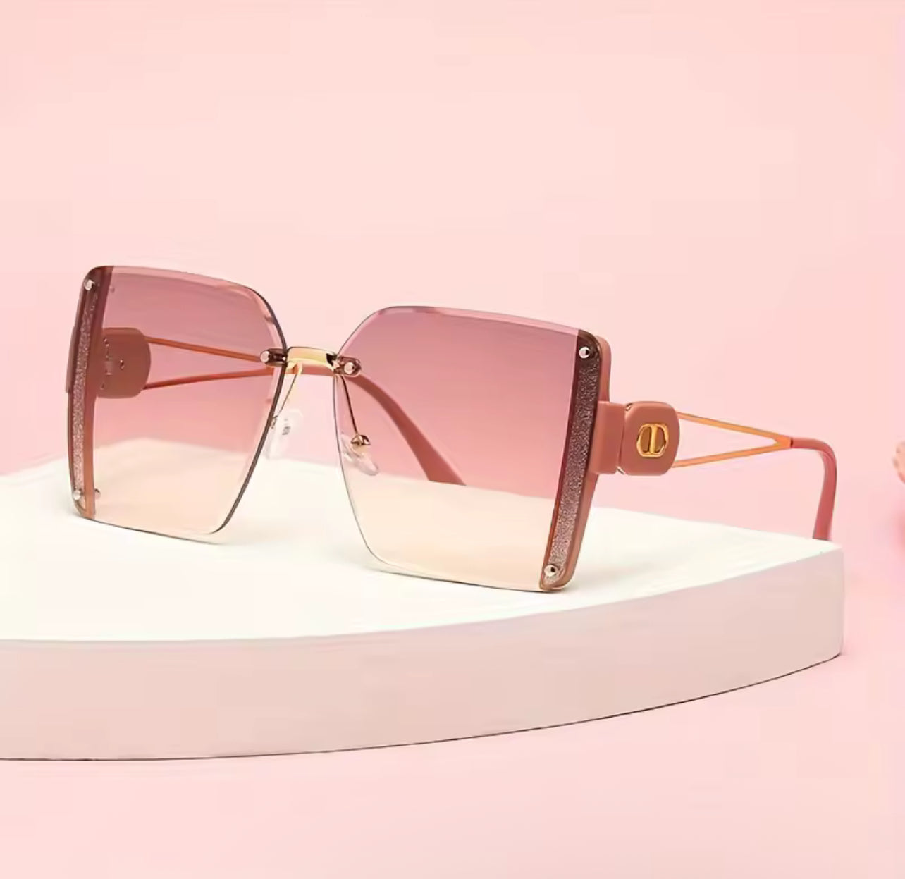 Trendy Frameless Cut-Edge Metal Sunglasses