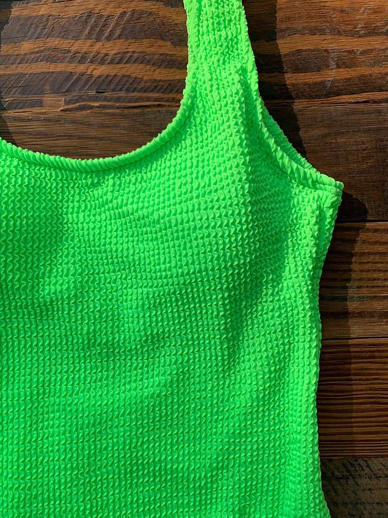 Neon High Cut One Piece Swimsuit