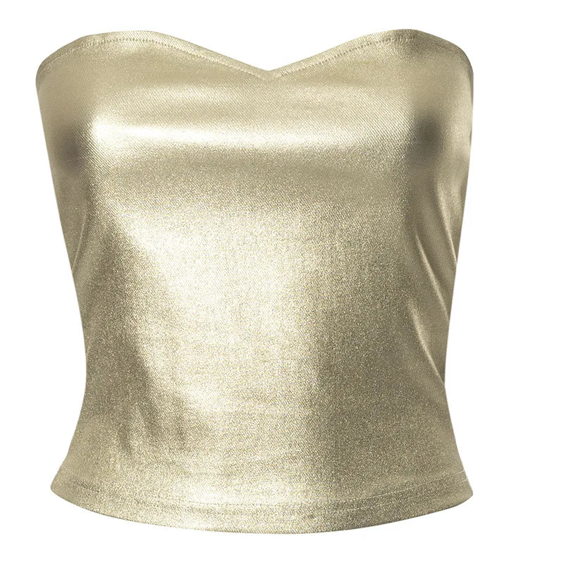 Fashion Metallic Tube Top
