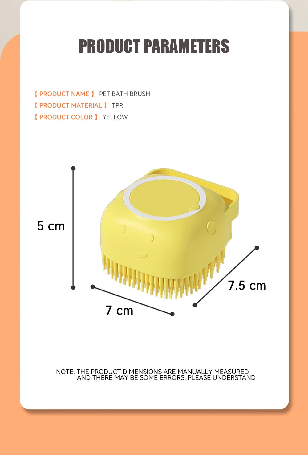 Dog Bathing & Massage Brush with Shampoo Dispenser