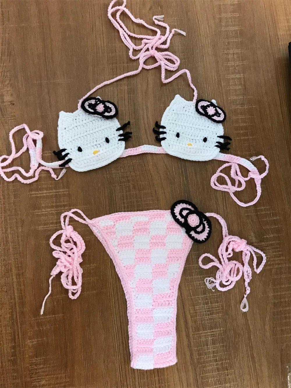 Lady's Cute Crochet Bikini Set