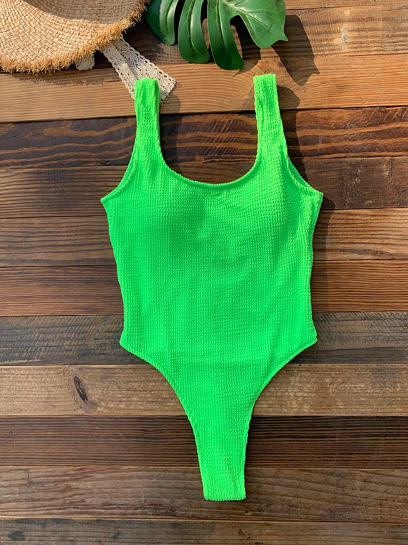 Neon High Cut One Piece Swimsuit