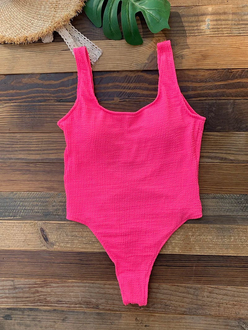 Neon High Cut One Piece Swimsuit