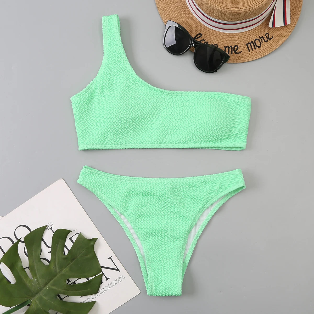 "Breakin Spring" One-Shoulder Bikini