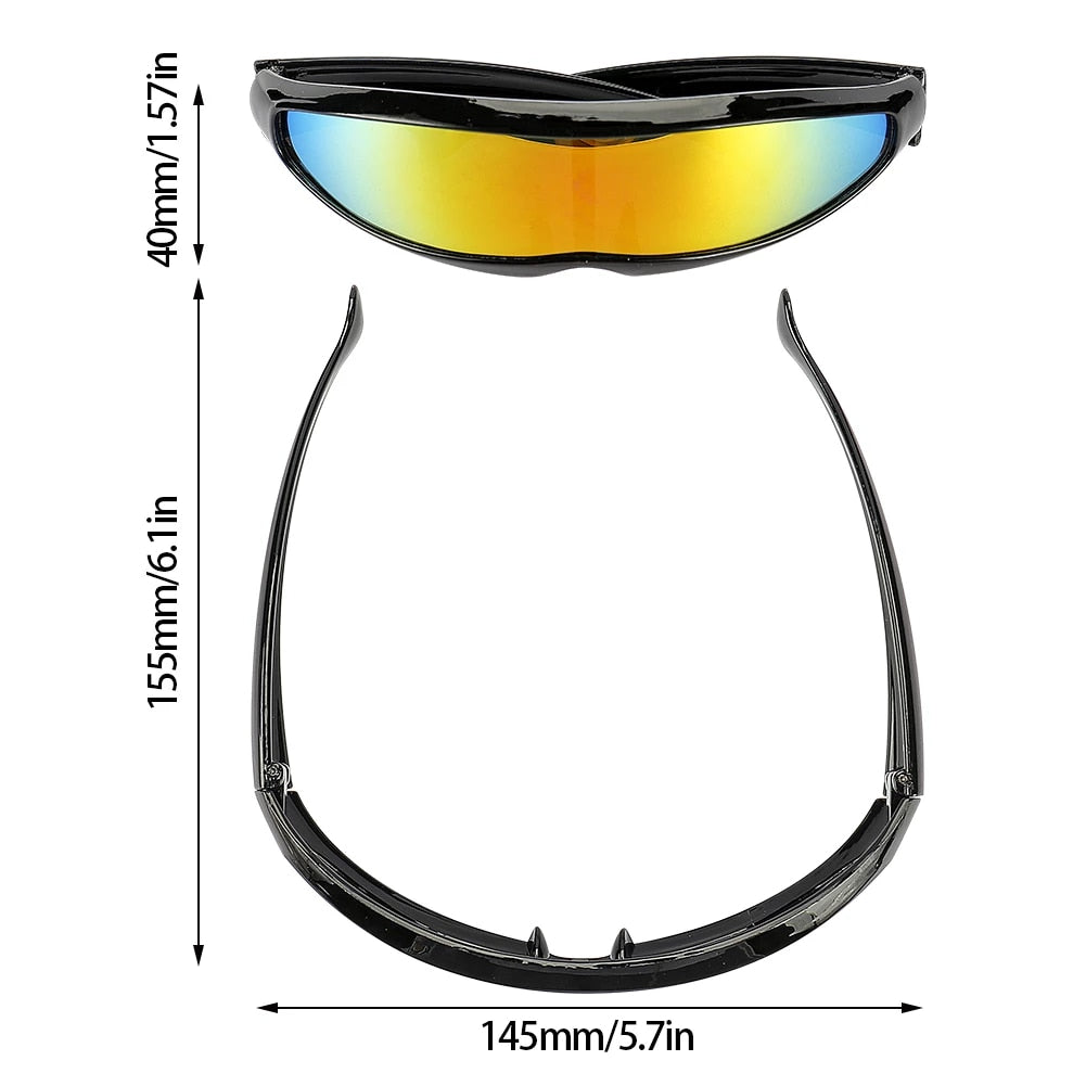 Futuristic Narrow Cyclops Visor Sunglasses