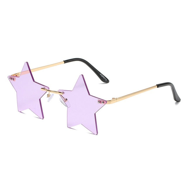 Unique Star Shape Mirror Rimless Sunglasses