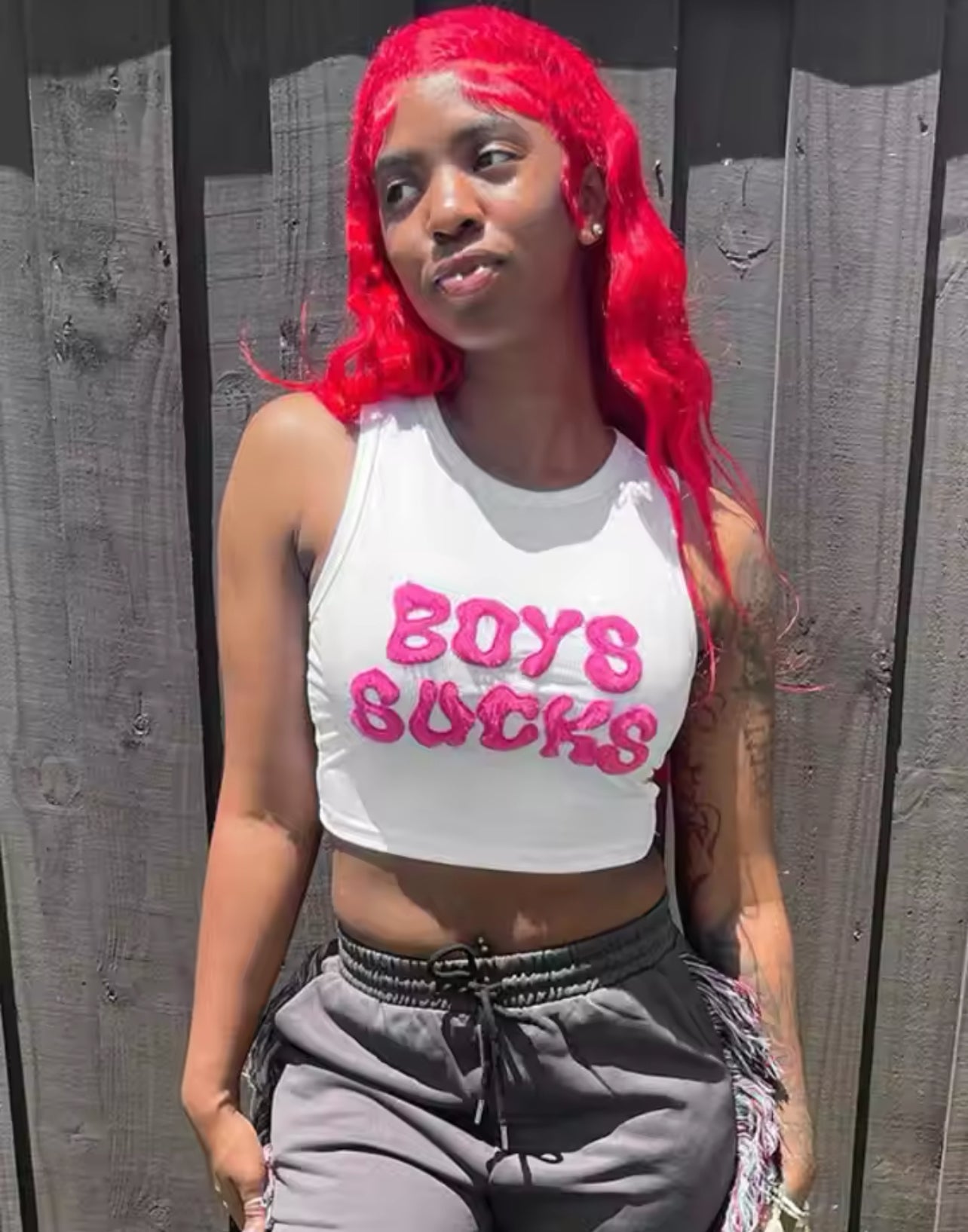 “Boys Suck” Women’s Crop Tank Tee