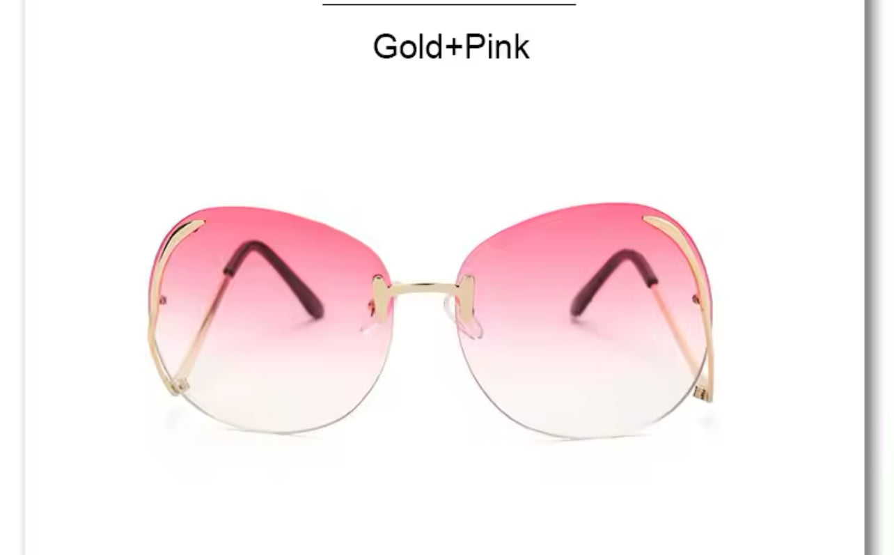 Funky Women Oversize Rimless Sunglasses