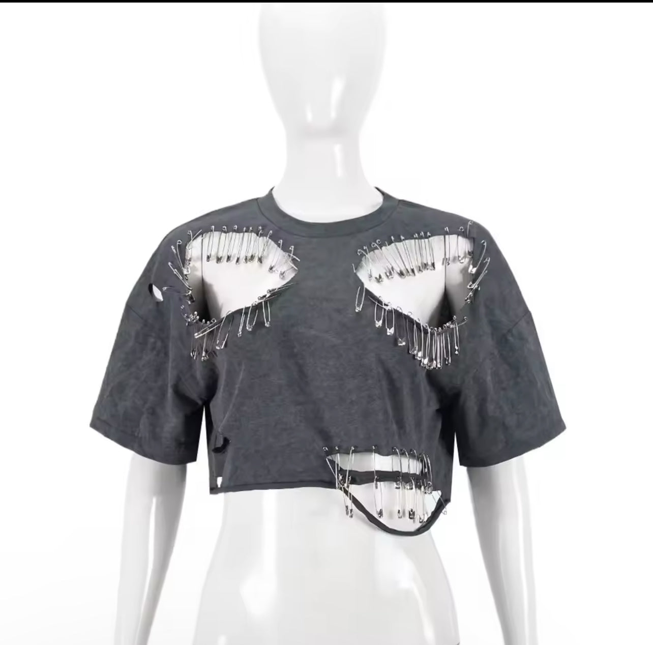 Strike You Pins Short Sleeve Crop Top