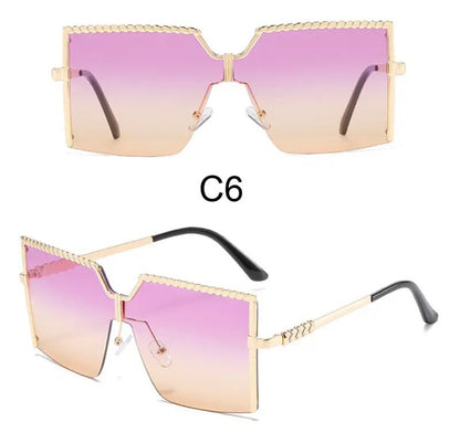 "I Ride Fly" Multi Oversize Square Sunglasses