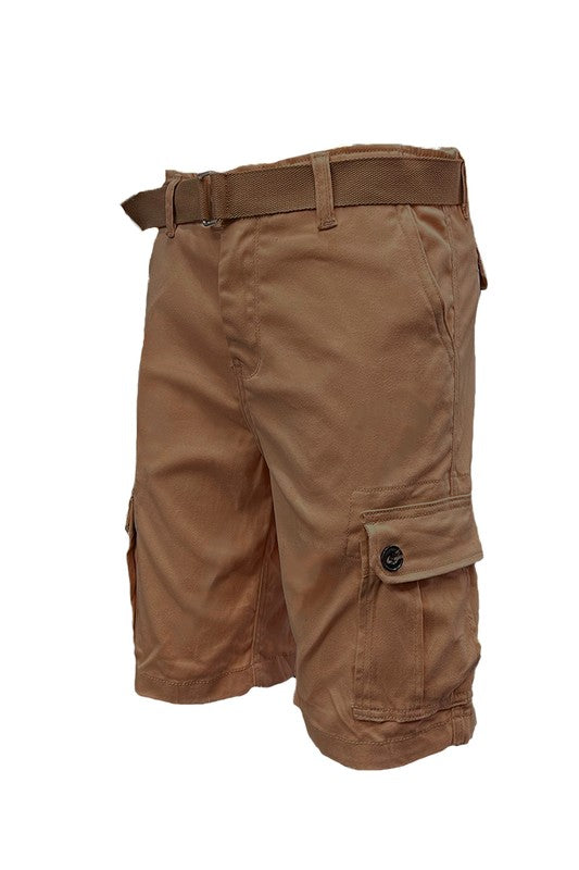 Men's Belted Cargo Shorts with Belt