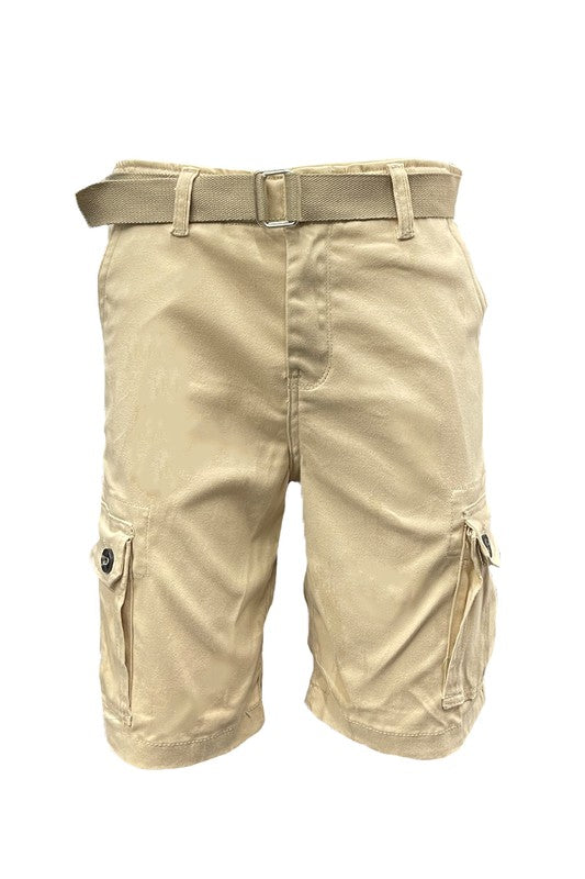 Men's Belted Cargo Shorts with Belt