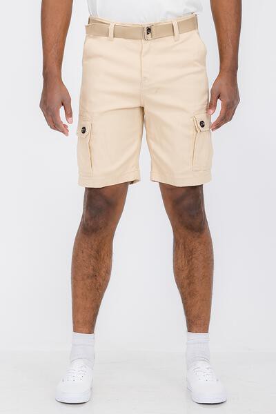 Men's Belted Cargo Shorts with Belt