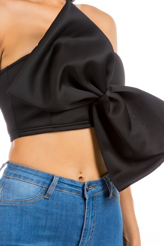 Black Sexy Bow Tie Top - Weeknd Shop Online 