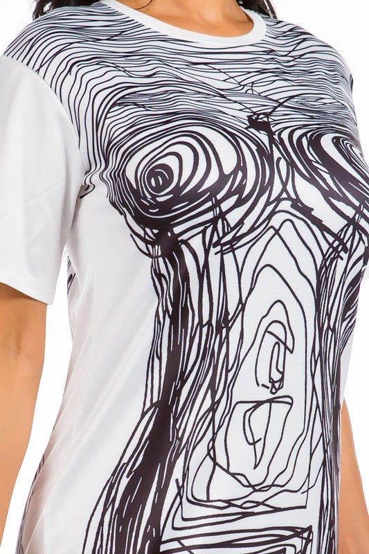 Scribble All On Me T-Shirt Dress