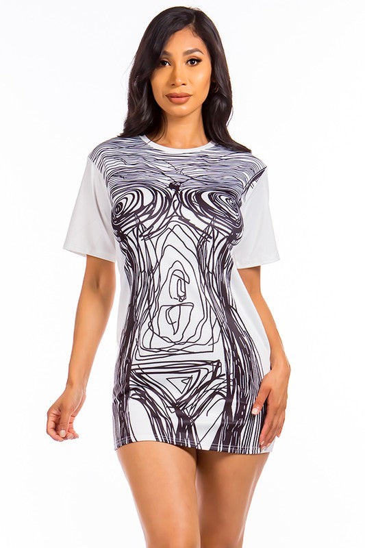 Scribble All On Me T-Shirt Dress