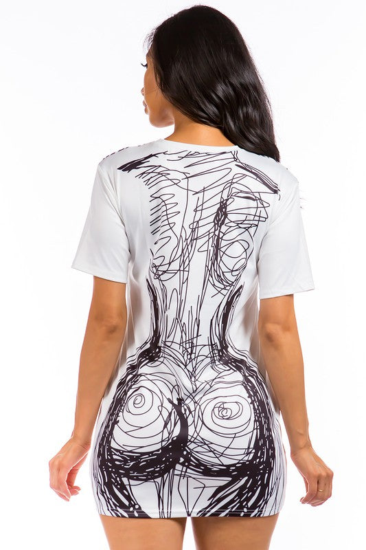 Scribble All On Me T-Shirt Dress