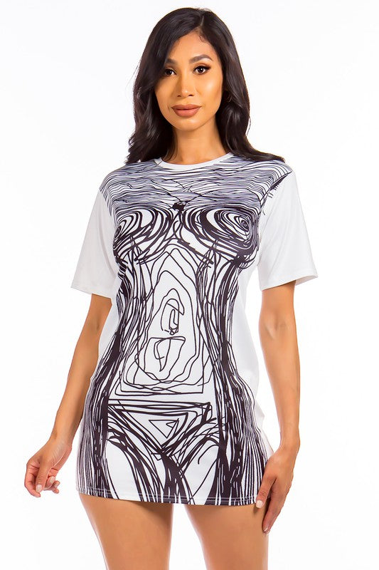 Scribble All On Me T-Shirt Dress