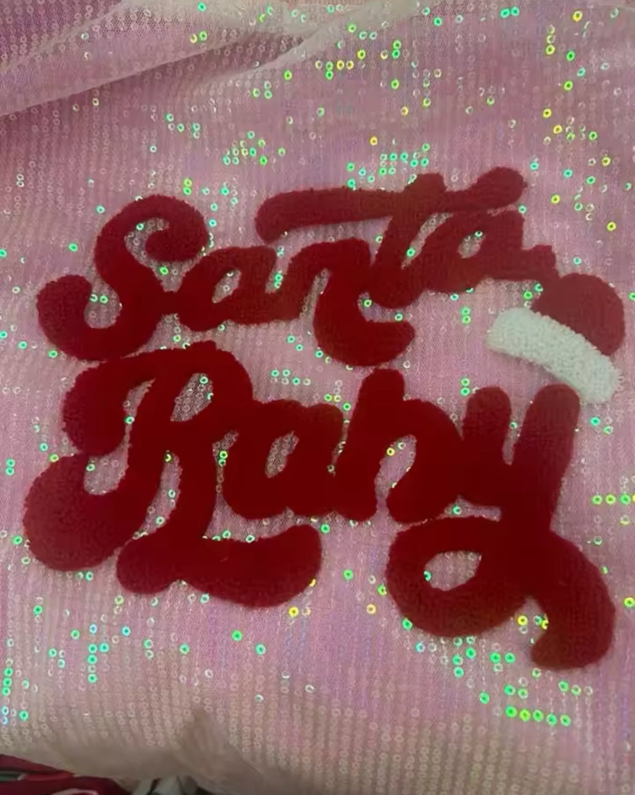 Santa Baby Sequin Sweatshirt – Christmas Embroidered Sweater