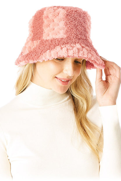 Two Tone Faux Fur Bucket Hat