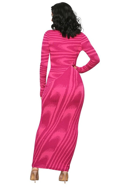 "Chic Fall" Bodycon Long Sleeve Maxi Dress