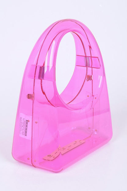 Acrylic Transparent Top Handle Molded Clutch Bag