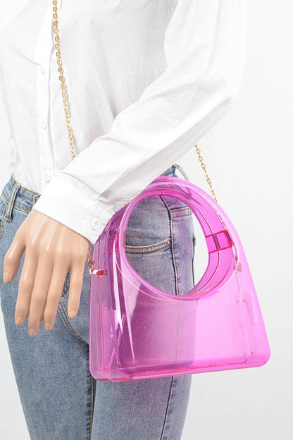 Acrylic Transparent Top Handle Molded Clutch Bag