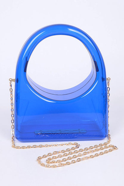 Acrylic Transparent Top Handle Molded Clutch Bag