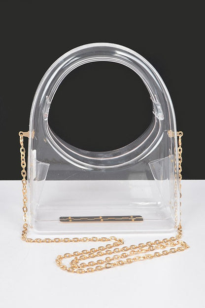 Acrylic Transparent Top Handle Molded Clutch Bag