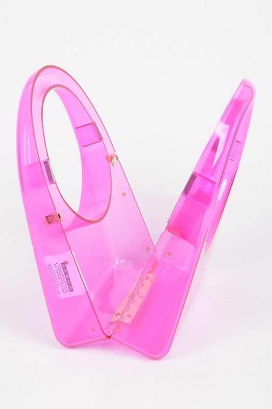 Acrylic Transparent Top Handle Molded Clutch Bag