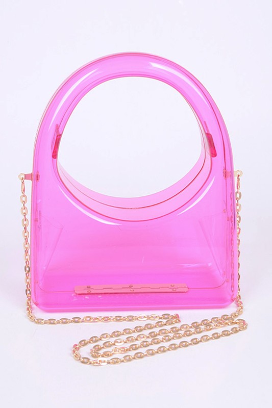 Acrylic Transparent Top Handle Molded Clutch Bag