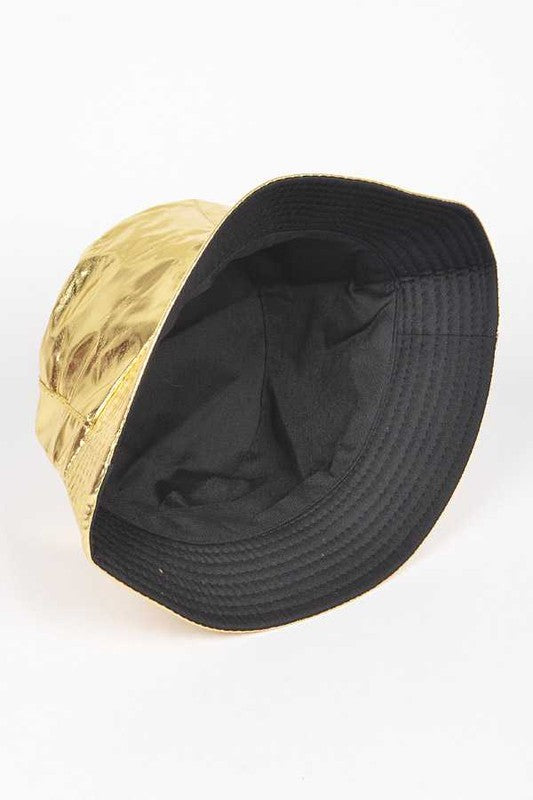 Metallic Bucket Hat - Gold