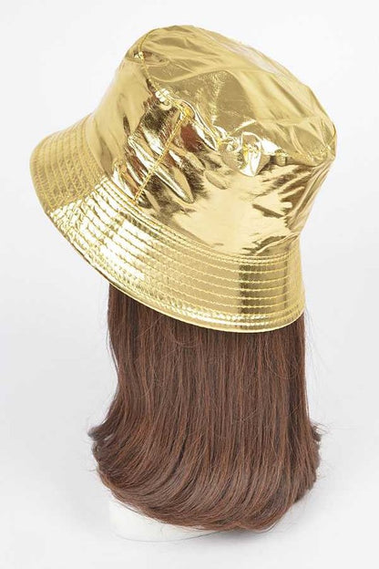 Metallic Bucket Hat - Gold