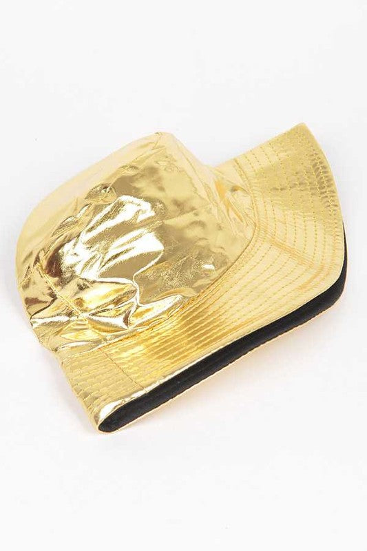 Metallic Bucket Hat - Gold