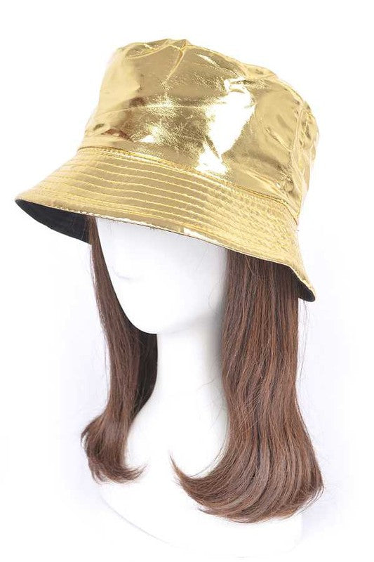 Metallic Bucket Hat - Gold