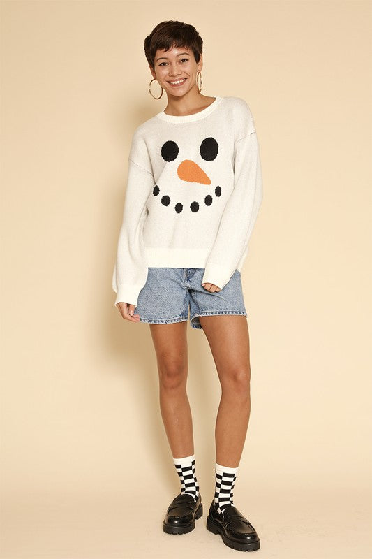 Snowman Knit Holiday Women's Sweater