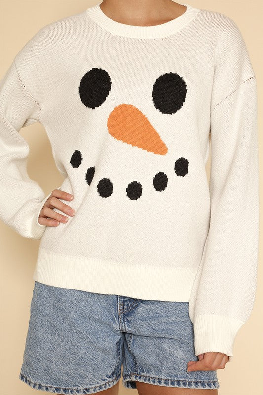 Snowman Knit Holiday Women's Sweater