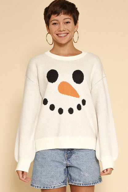 Snowman Knit Holiday Women's Sweater