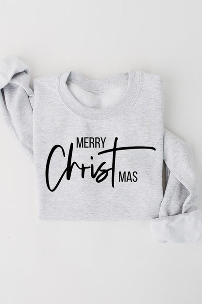 Merry Christmas Graphic Fleece Sweatshirts