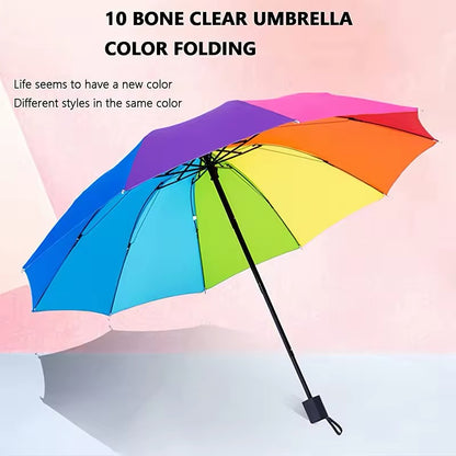 Rainbow Umbrella, Rainbow Umbrella 10k Rainbow Umbrella  (Straight Handle)