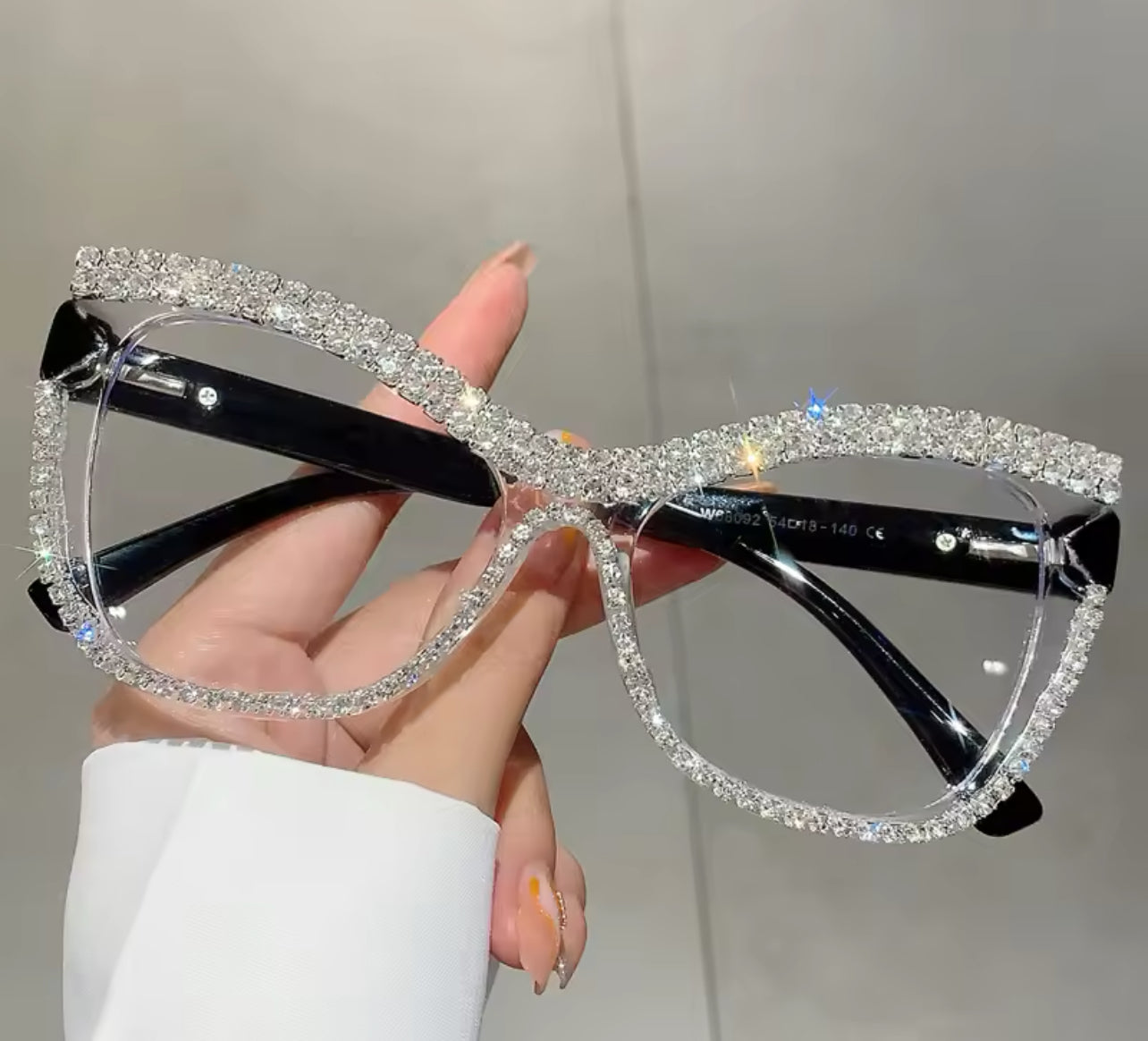 Womens Fashion Cat Eye Glasses with Rhinestones