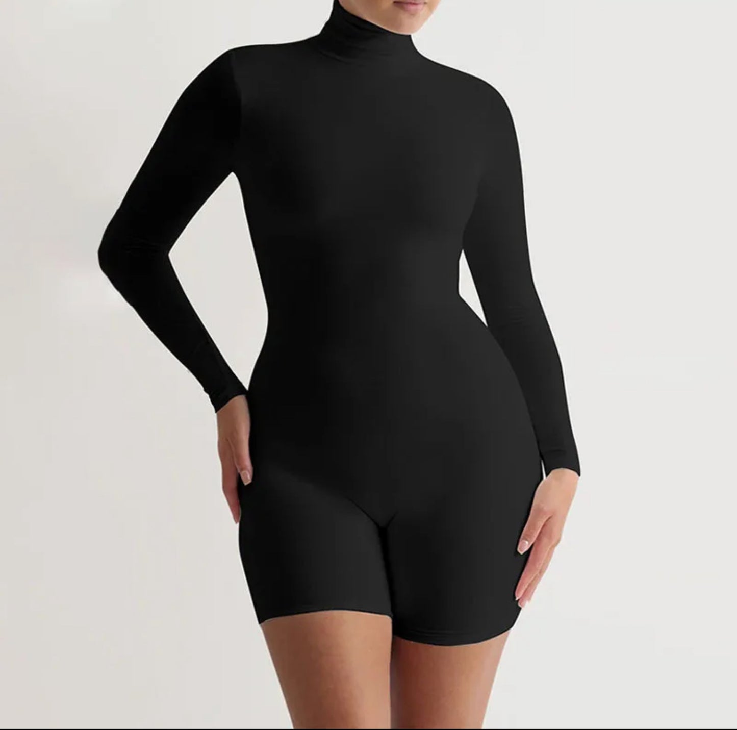 Long Sleeve High Neck Playsuit for Women