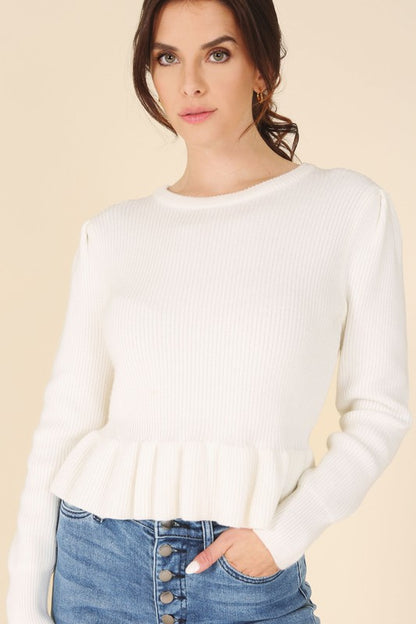 Women Peplum Sweater Top