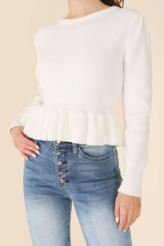 Women Peplum Sweater Top