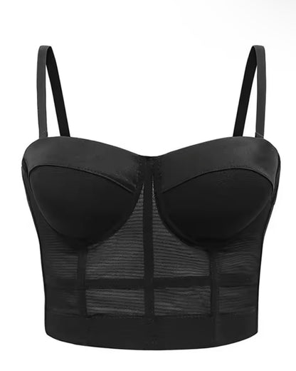 Sexy Black Transparent Mesh Push-Up Bralette - Weeknd Shop Online
