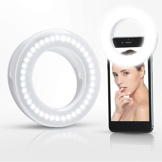 Selfie Ring Light Rechargeable Portable Clip-on Selfie Fill Light with 40 LED