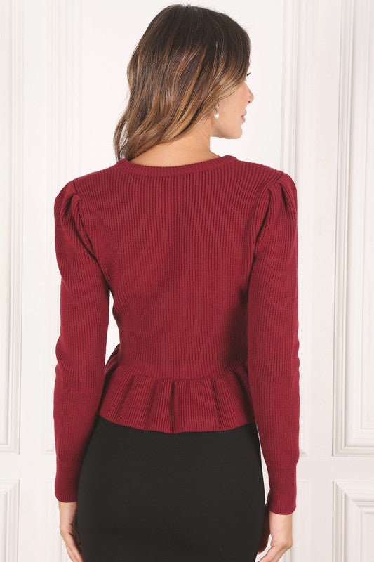 Women Peplum Sweater Top