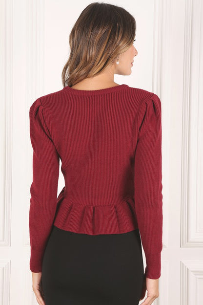 Women Peplum Sweater Top